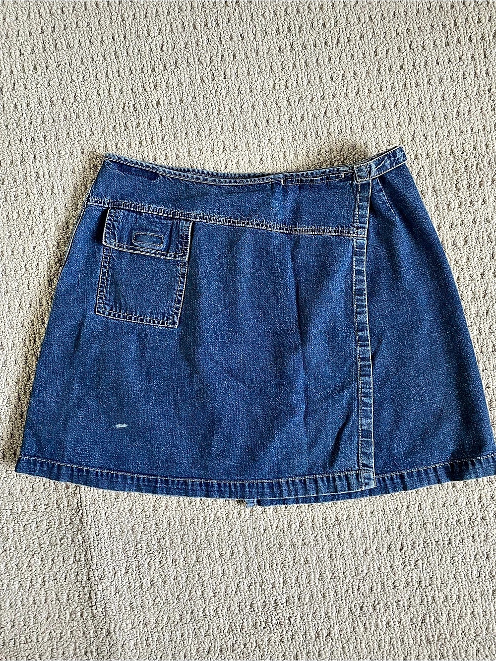 NY Jeans Denim Wrap A-Line Skirt